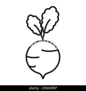 radish icon linear logo mark set collection in black and white for web Stock Vector