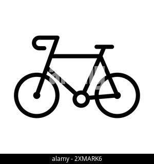 Road Bike Bicycle Icon linear logo mark set collection in black and white for web Stock Vector