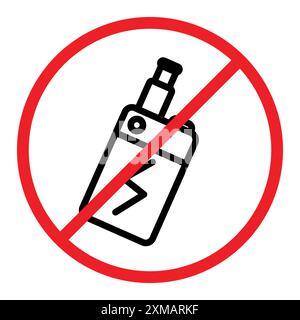 No Electronic Vaping icon linear logo mark set collection in black and white for web Stock Vector