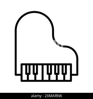 Piano icon linear logo mark set collection in black and white for web Stock Vector