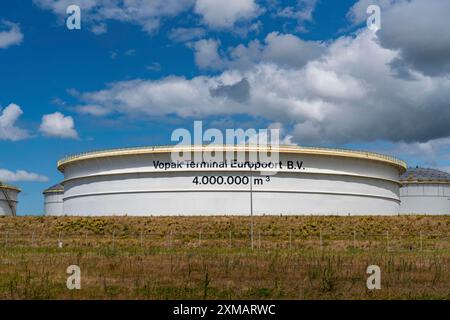 Vopak Terminal Botlek, over 190 large tanks Logistics for various mineral oil products such as petrol, paraffin, diesel, biodiesel and vegetable Stock Photo