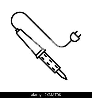 Soldering iron icon linear logo mark set collection in black and white for web Stock Vector
