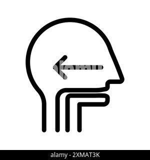 Swallowing reflex icon linear logo mark set collection in black and white for web Stock Vector