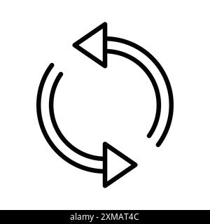 Synchronization icon linear logo mark set collection in black and white for web Stock Vector
