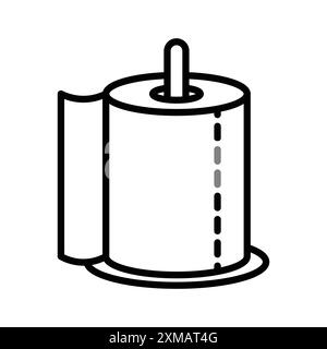 toilet tissue paper roll icon linear logo mark set collection in black and white for web Stock Vector