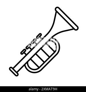 Trumpet icon linear logo mark set collection in black and white for web Stock Vector