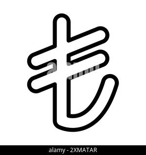 Turkish lira icon linear logo mark set collection in black and white for web Stock Vector