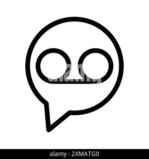 Voicemail icon linear logo mark set collection in black and white for web Stock Vector