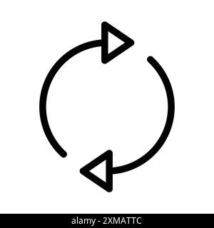 Synchronization icon linear logo mark set collection in black and white for web Stock Vector