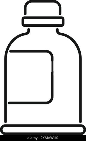 Bottle with wide cap for liquid soap or shampoo showing brand placement area Stock Vector