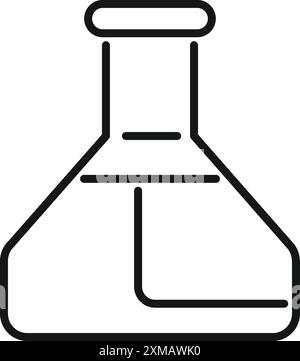 Simple line drawing of a chemical flask, often used in laboratory settings for scientific experiments Stock Vector
