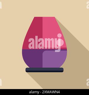 Modern electric humidifier diffusing water vapor in the air, increasing air moisture at home Stock Vector