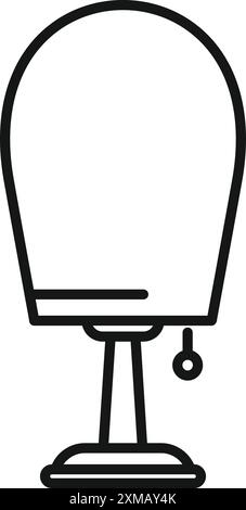 Line drawing of a modern round mirror standing on the floor, perfect for interior design projects Stock Vector