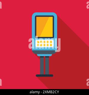 Parking meter machine accepting contactless payment using nfc technology for a convenient and modern parking experience Stock Vector