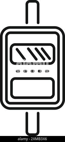 Parking meter showing time remaining for paid parking, line art vector illustration Stock Vector
