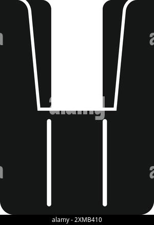 Black cardboard carrier for two glasses icon in simple style isolated on white background Stock Vector