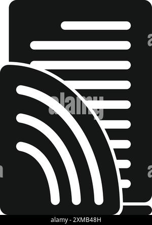 Fingerprint scanner verifying identity for secure access control, biometric security technology concept Stock Vector