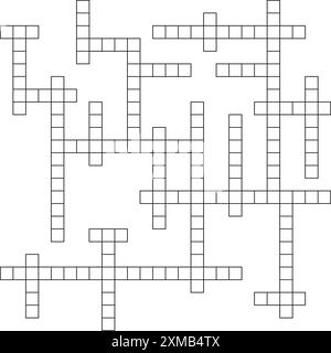 Crossword puzzle background with word grid pattern. crosswords template. Flat vector illustration isolated on white background. Stock Vector