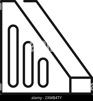 Simple line art of a signal strength indicator showing three bars Stock Vector