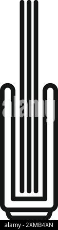 Line icon of an electric drying rack, ideal for representing home appliances, laundry, and modern households Stock Vector