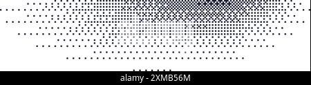 Gradient dot shadow effect with grainy texture. Halftone circles and noise. Flat vector illustration isolated on white background. Stock Vector