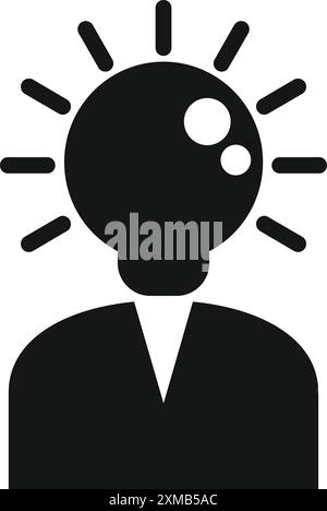 Simple icon of a businessman having a bright idea, suitable for websites and apps Stock Vector