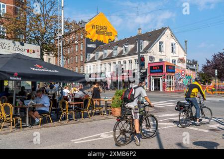 The Norrebro district in Copenhagen, lively, multicultural and student neighbourhood, main street Norrebrogade, Denmark Stock Photo