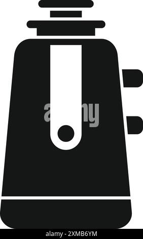 Simple black icon of a modern electric kettle, perfect for representing kitchen appliances Stock Vector