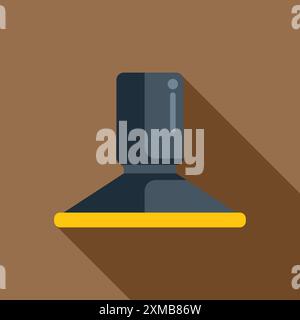 Cooker hood extractor fan removing steam over hob in flat style with long shadow Stock Vector