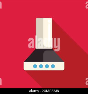 Modern kitchen exhaust hood is extracting cooking smells, ensuring fresh air in a stylish kitchen Stock Vector