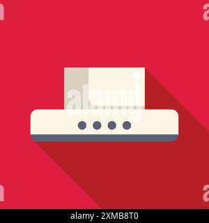 Minimalist illustration of a kitchen exhaust hood extractor fan filtering cooking smells Stock Vector