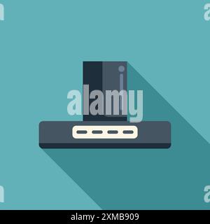Sleek and modern game console is standing on a shelf, ready for a gaming session Stock Vector