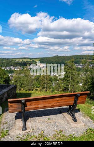 Bad Berleburg, in the district of Siegen-Wittgenstein, Rothaargebirge, Sauerland, upper town, with Berleburg Castle, North Rhine-Westphalia, Germany Stock Photo