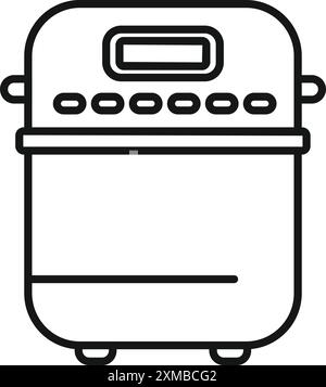 Line art icon of a modern multi cooker, perfect for representing cooking and kitchen appliances Stock Vector