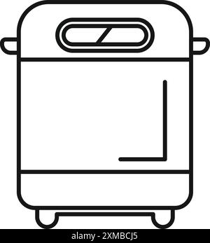 Multi cooker appliance for steaming food icon outline, kitchen device for cooking healthy food Stock Vector