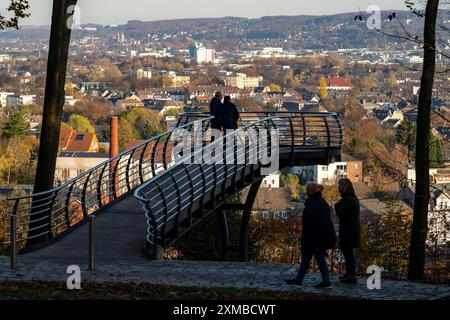 The Nordpark in Wuppertal, Skywalk viewing platform, view over the districts of Barmen and Oberbarmen, Wuppertal, North Rhine-Westphalia, Germany Stock Photo