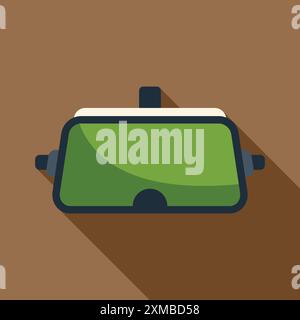 Vr glasses headset showing augmented reality experience with long shadow Stock Vector