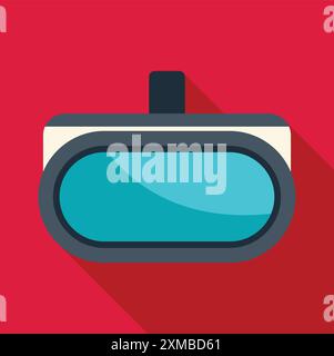 Virtual reality headset showing augmented reality experience with a bright screen Stock Vector