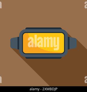 Vr glasses headset showing augmented reality simulation experience, flat style icon with long shadow Stock Vector