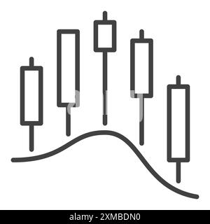 BTC Candlestick Chart vector financial charts concept thin line icon or design element Stock Vector