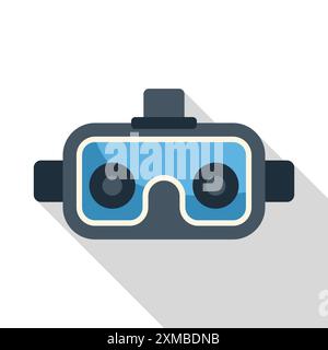 Virtual reality headset creating an immersive experience in a flat design style icon Stock Vector