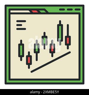 Day Trading in Web Browser vector Crypto Trading concept colored icon or sign Stock Vector