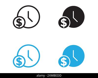 Annuity due icon vector line logo mark or symbol set collection outline style Stock Vector