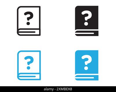 book with question mark icon vector line logo mark or symbol set collection outline style Stock Vector