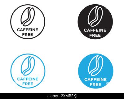 coffeine free icon vector line logo mark or symbol set collection outline style Stock Vector