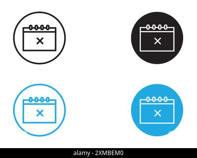 Cancel event icon vector line logo mark or symbol set collection outline style Stock Vector
