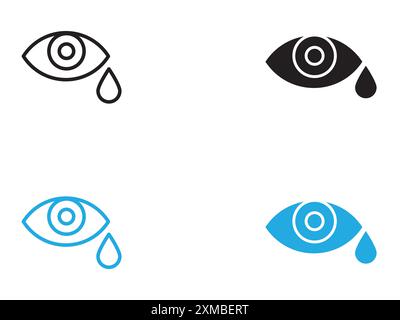 Crying icon vector line logo mark or symbol set collection outline style Stock Vector