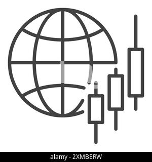 Earth Globe with Candlestick Chart vector concept seamless pattern in ...