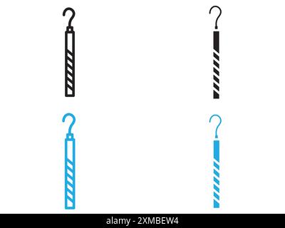 Dental pick icon vector line logo mark or symbol set collection outline style Stock Vector