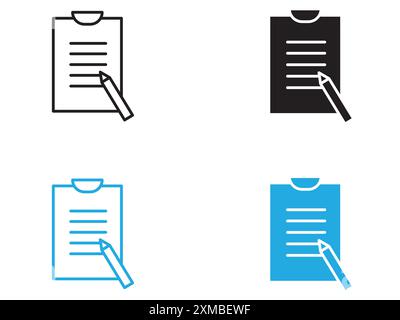 Document petition icon vector line logo mark or symbol set collection outline style Stock Vector